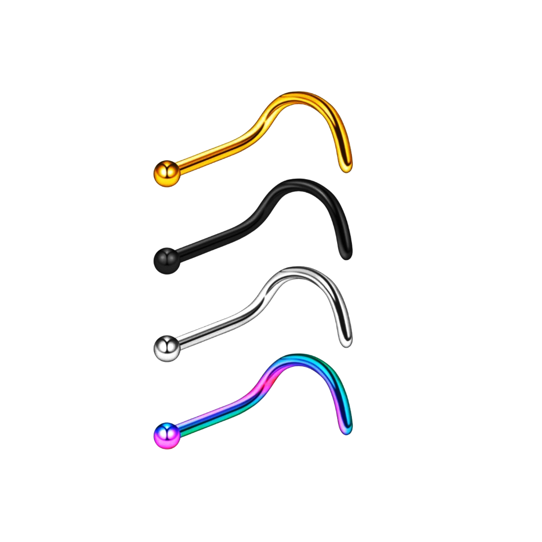 Ball End Curved Titanium Nose studs