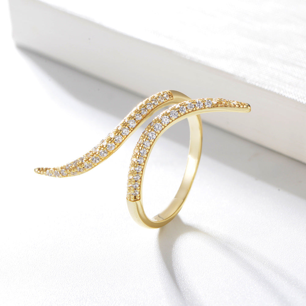 Einfarbige Sterlingsilber-Ringe mit Zirkonia-Inlay