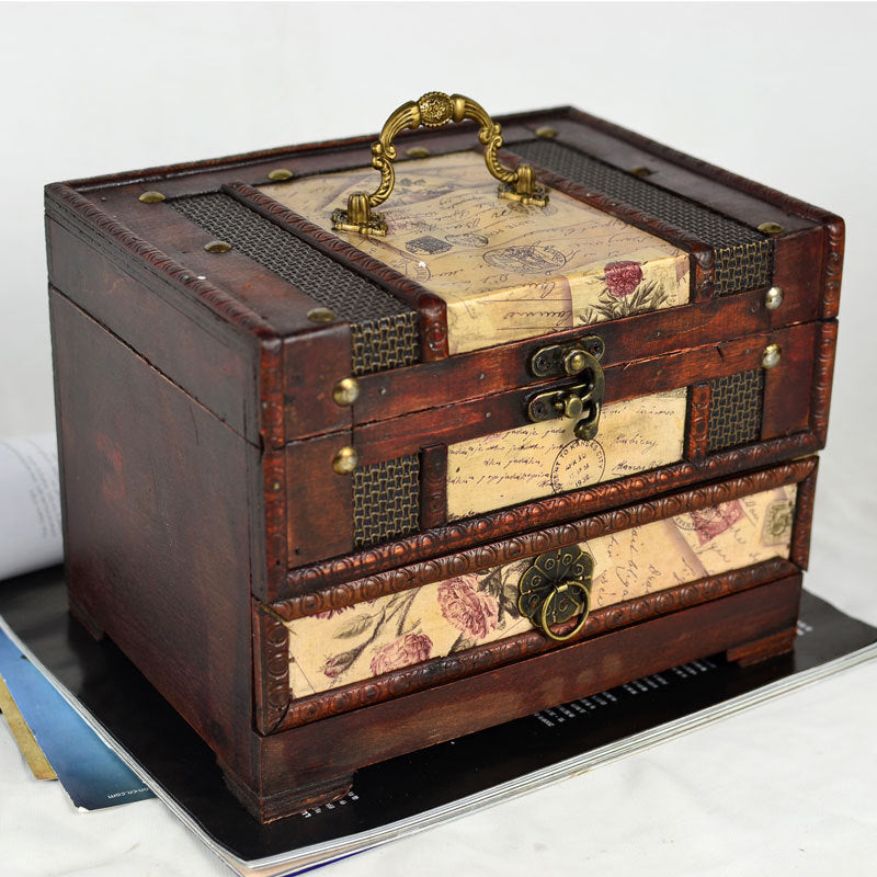 Wooden Jewellery Dressing Box With Mirror - Pretty Savage Jewellery