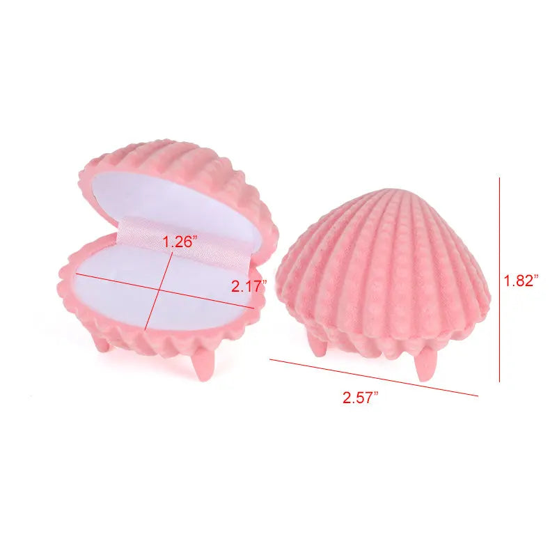Coffret à bagues en velours avec coquillage