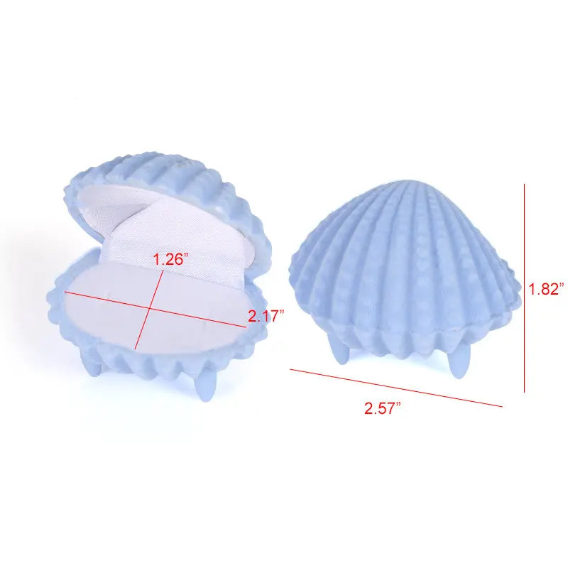 Coffret à bagues en velours avec coquillage