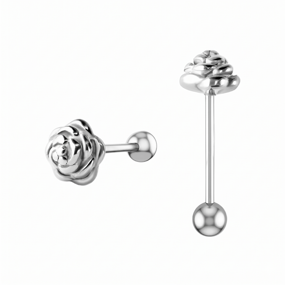 Rosafarbene Zungenpiercings 16 mm, 14G