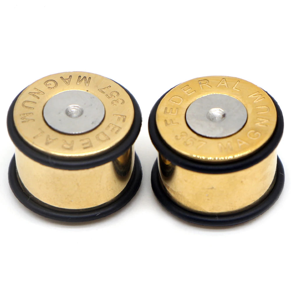 Bullet Shell Solid Ear Plug Tunnel Pair