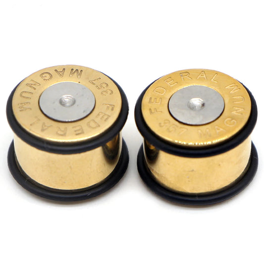 Bullet Shell Solid Ear Plug Tunnel Pair