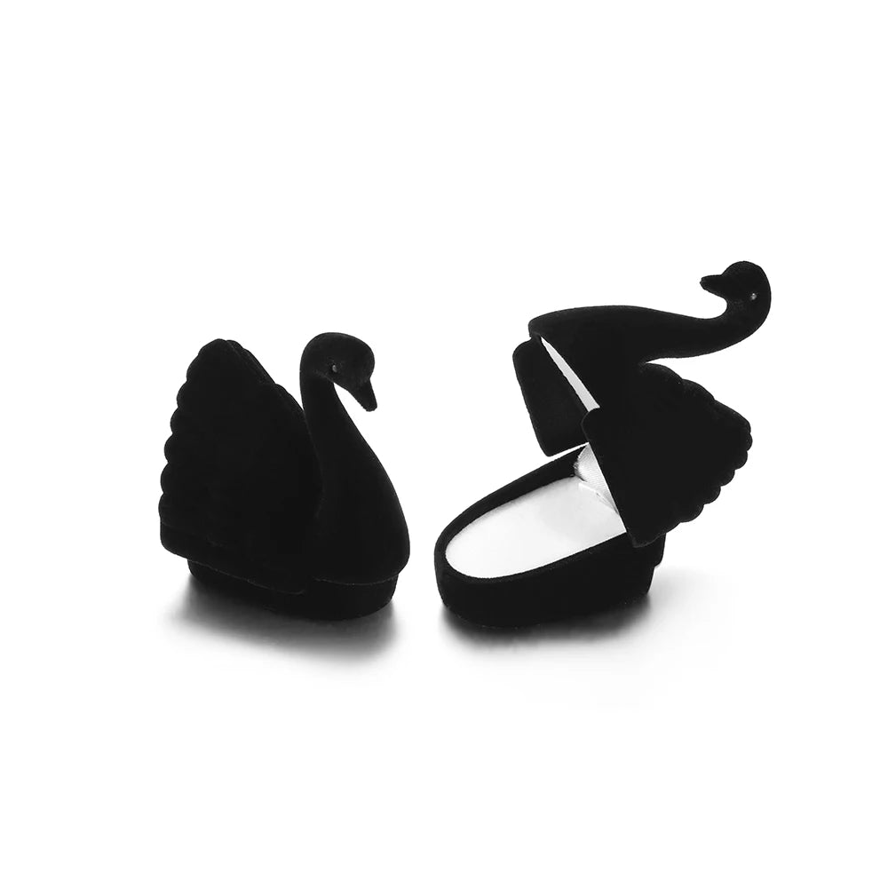 Coffret à bagues en velours Cygne