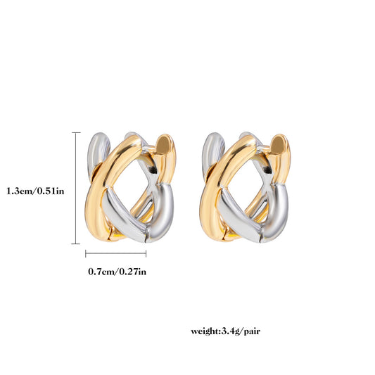 Clous d'oreilles en cuivre plaqué or de style classique
