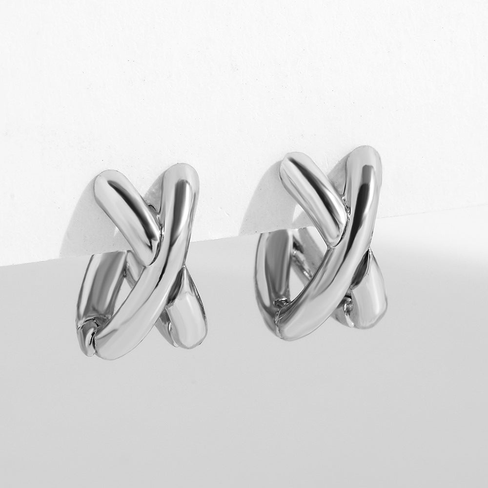 Clous d'oreilles en cuivre plaqué or de style classique