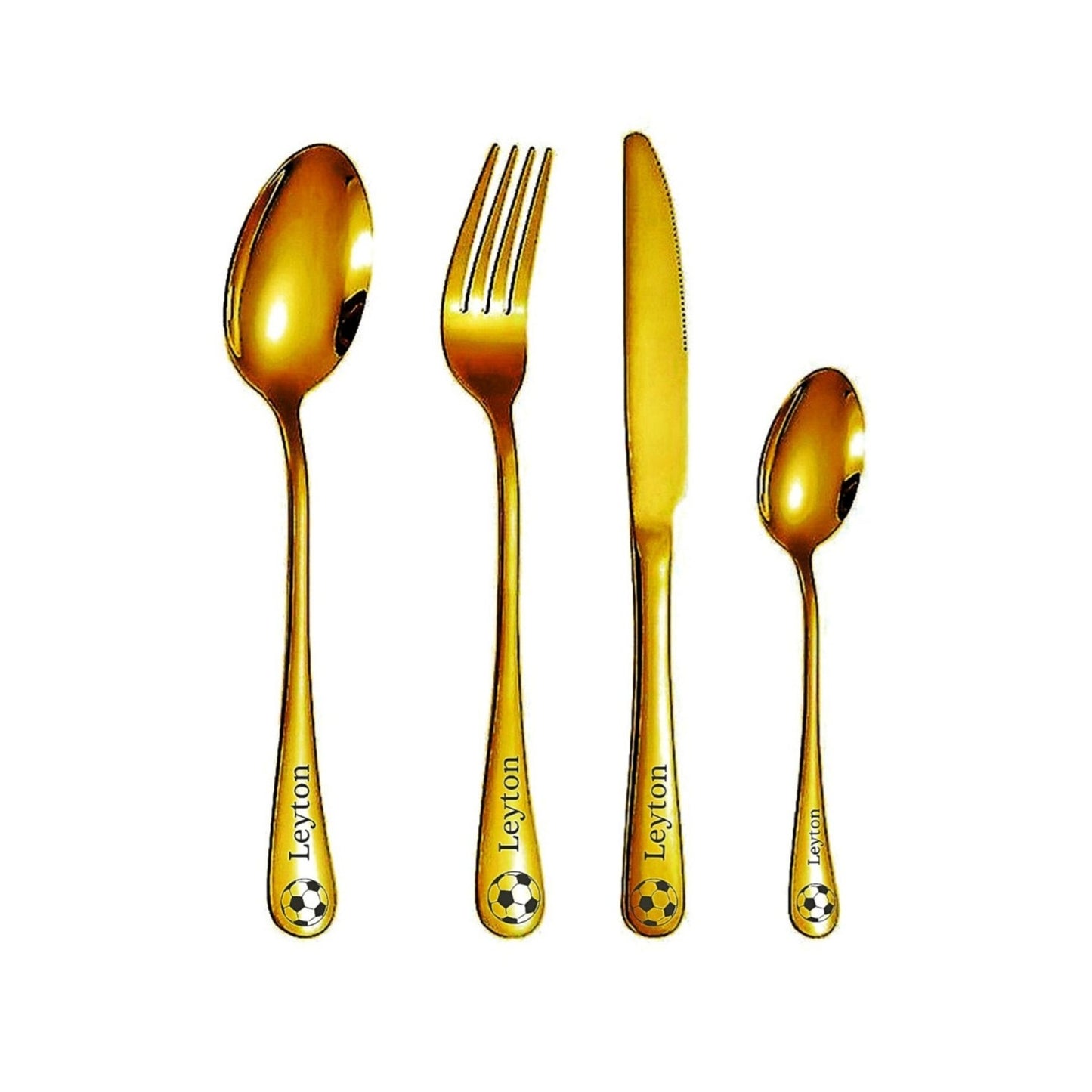 Football 4pc Stainless Steel Cutlery Set