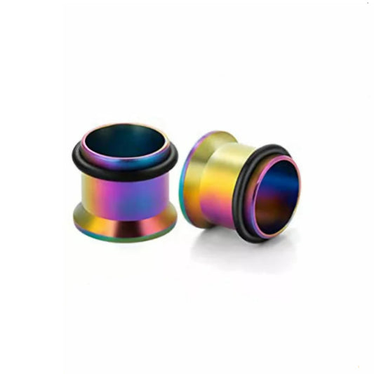 Stainless Steel Ear Tunnel Rainbow
