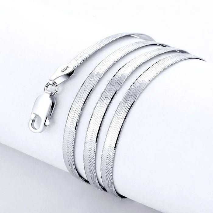 4MM Blade Chain 925 Sterling Silver Necklace Chain