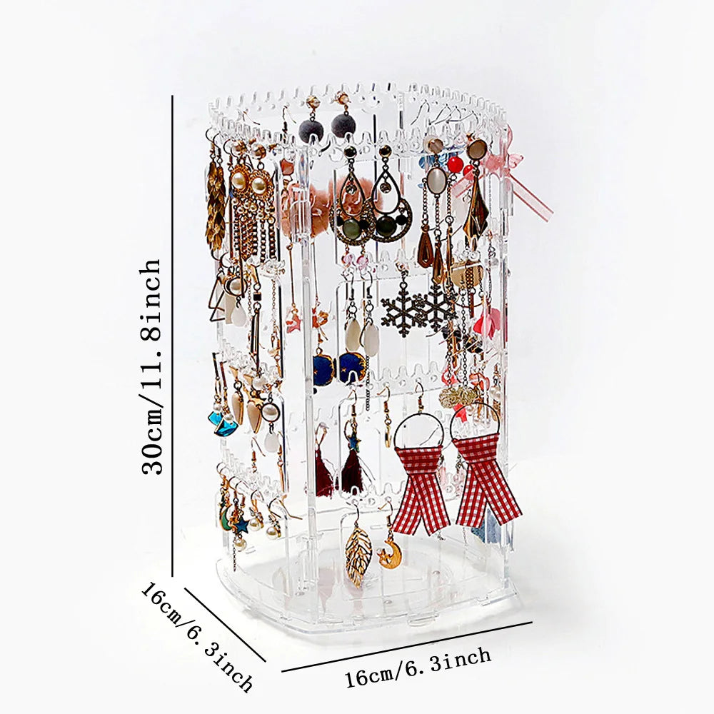Présentoir à bijoux rotatif à 360 degrés pour boucles d'oreilles