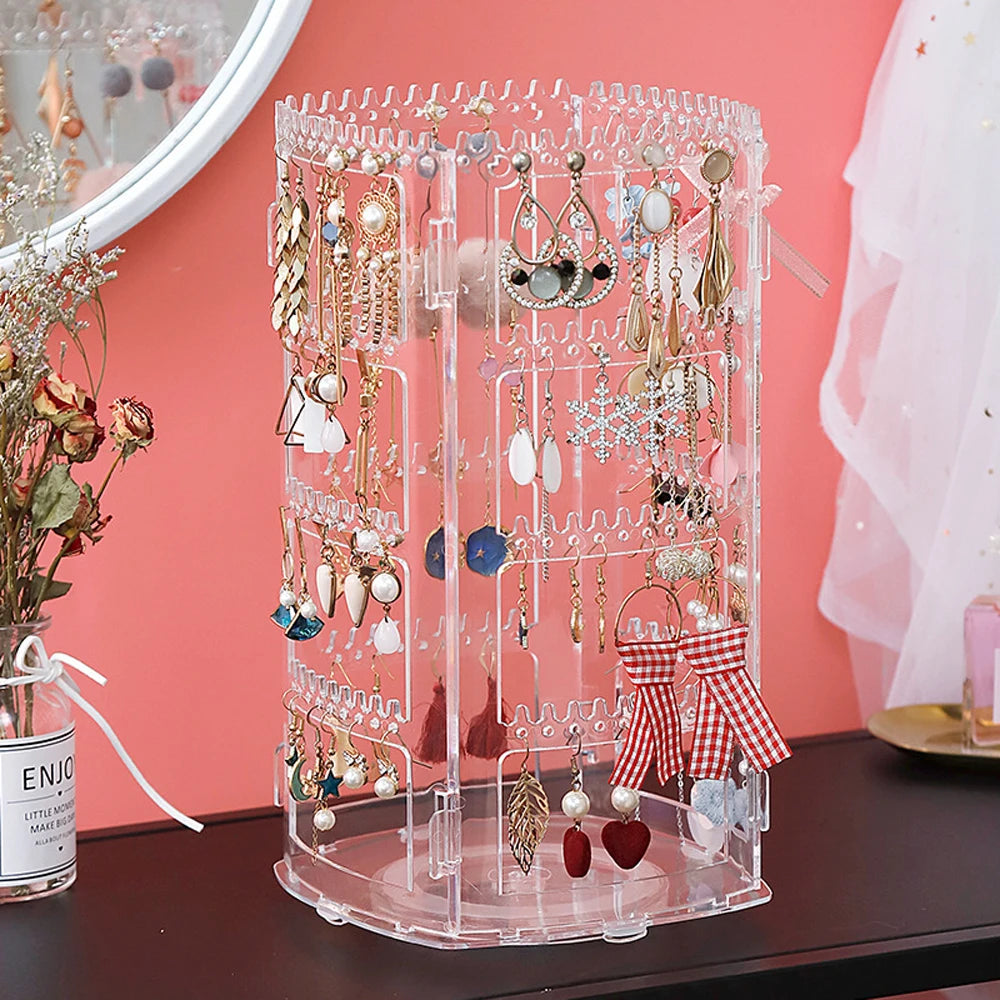 Présentoir à bijoux rotatif à 360 degrés pour boucles d'oreilles