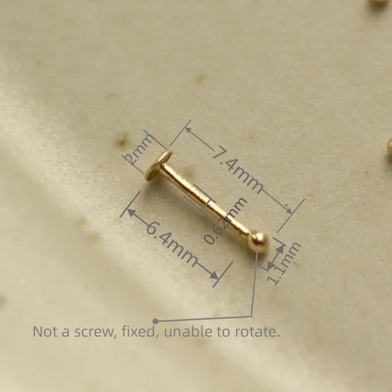 Kleiner Nasenring-Stecker aus 14 kt Gelbgold
