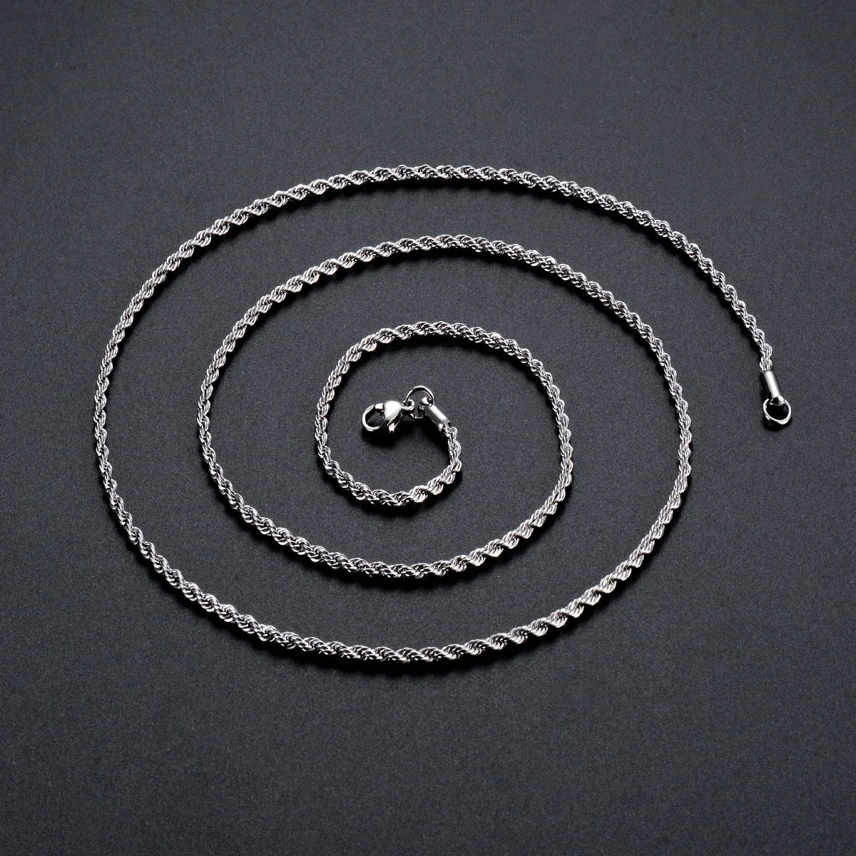925 Sterling Silver Rope Chain Necklace