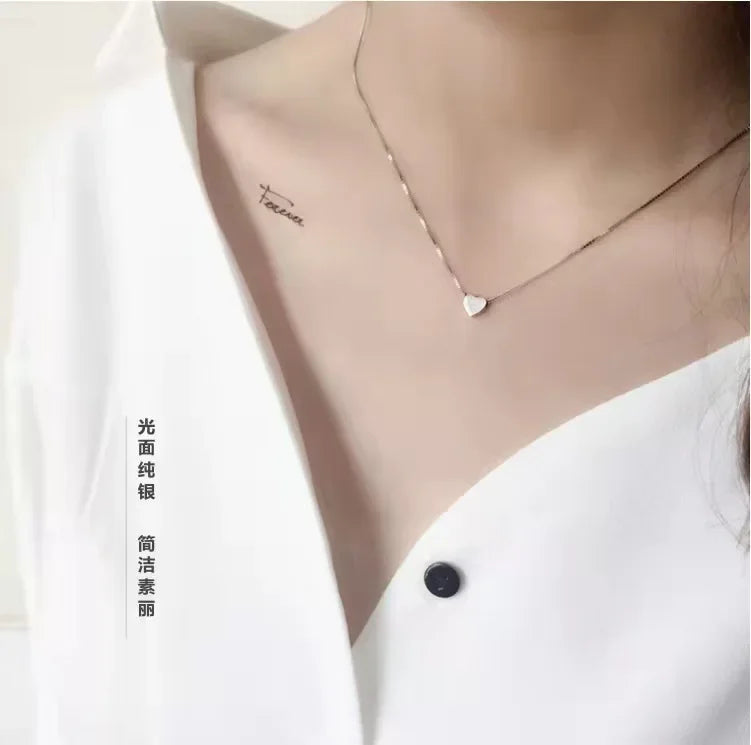 Collier en argent sterling 925 avec cœur massif