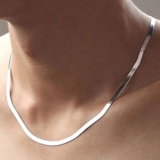4MM Klingenkette 925 Sterling Silber Halskette Kette