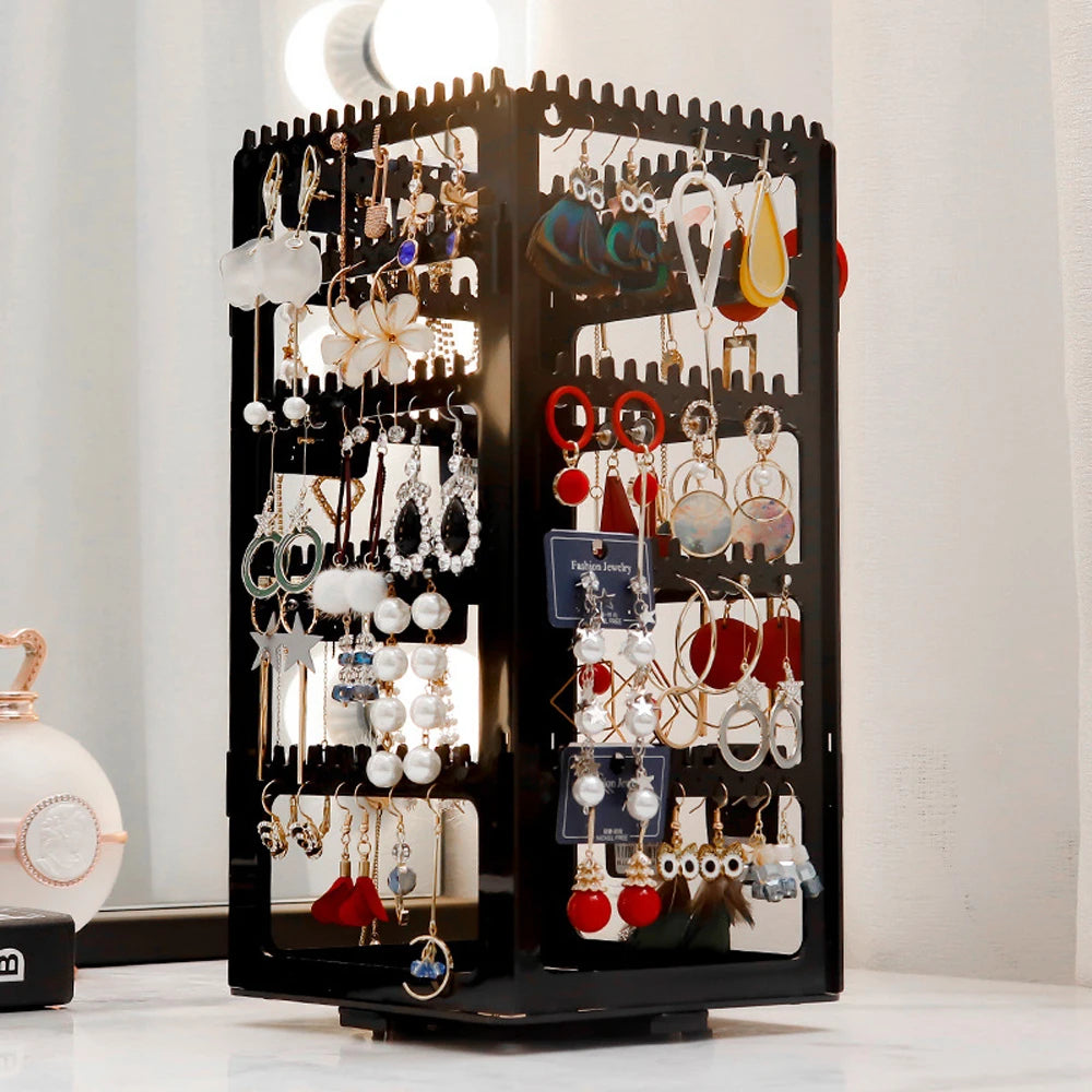 Présentoir à bijoux rotatif à 360 degrés pour boucles d'oreilles