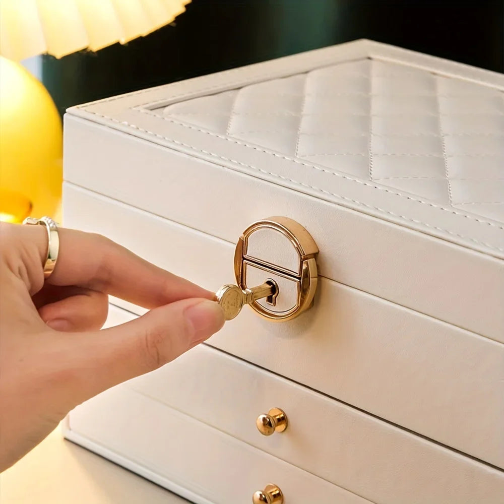 Jewellery Multi-Layer Lockable Storage Box