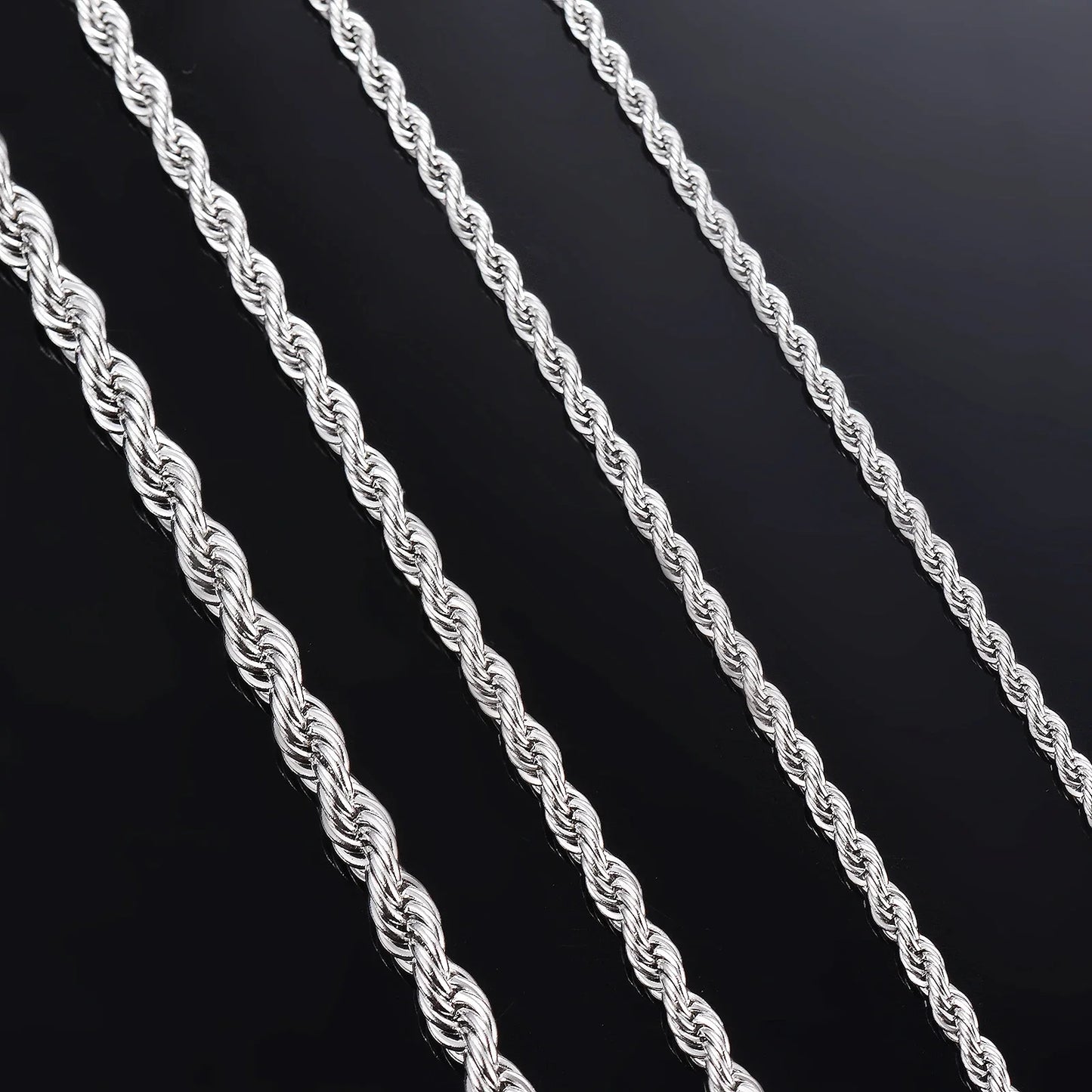925 Sterling Silver Rope Chain Necklace