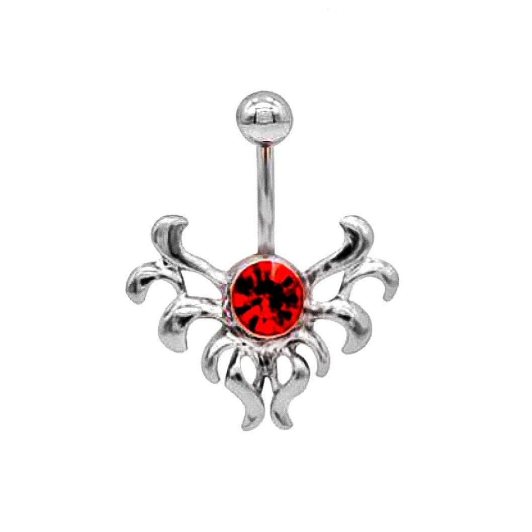 Vampir-Bauchnabelpiercing, Blutstein-Wappen, Gothic-Bauchnabelpiercing, Körperschmuck, Bauchnabelpiercing-Schmuck