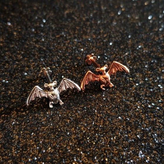Bat Threaded Stainless Steel Labret Stud - Pretty Savage Jewellery