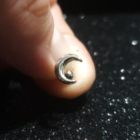 Silver Moon Ear Stud - Pretty Savage Jewellery