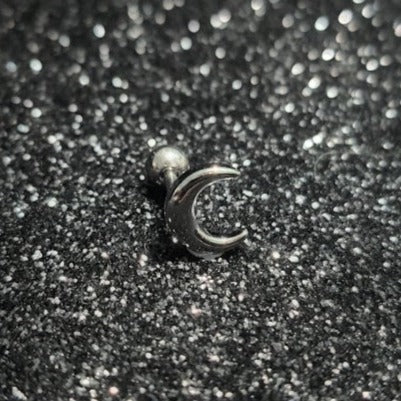 Silver Moon Ear Stud - Pretty Savage Jewellery