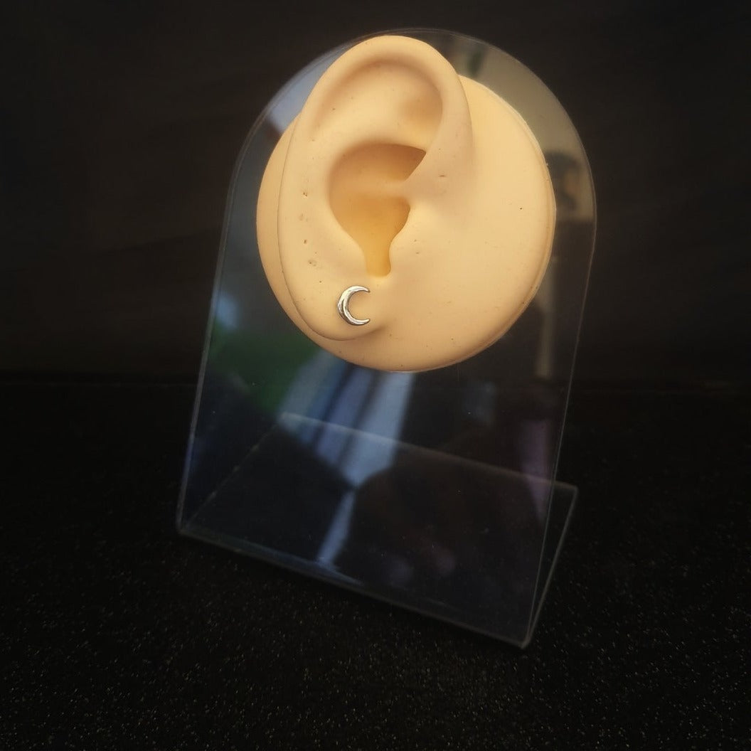 Silver Moon Ear Stud - Pretty Savage Jewellery