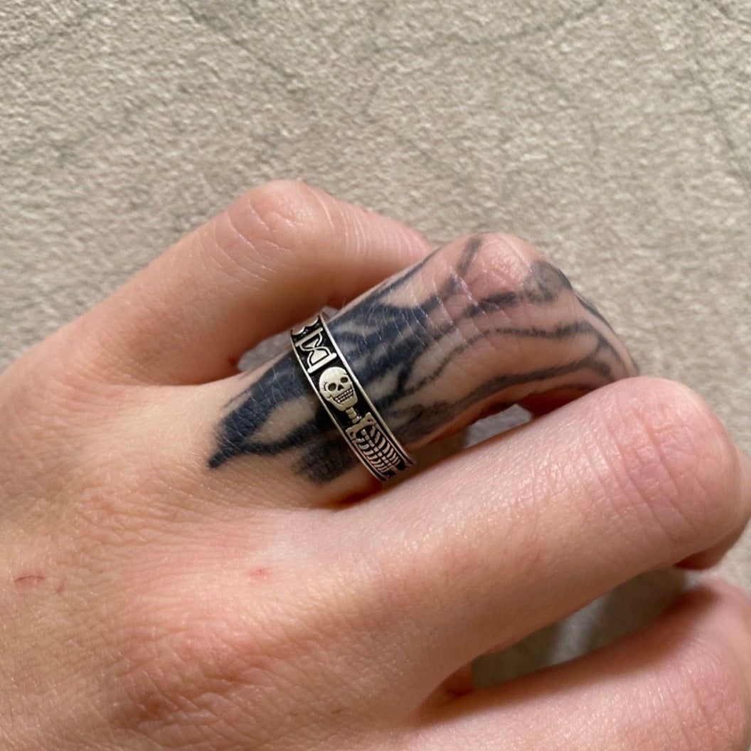 Memento Mori 925 Sterling Silver Vintage Ring - Pretty Savage Jewellery