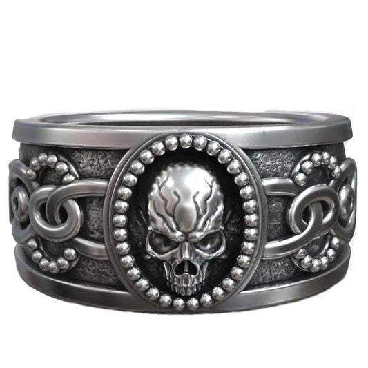 Sugar Skull 18g Sterling Silver Ring - Pretty Savage Jewellery