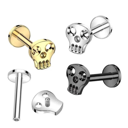 Skull Titanium Threaded Labret Studs - Pretty Savage Jewellery