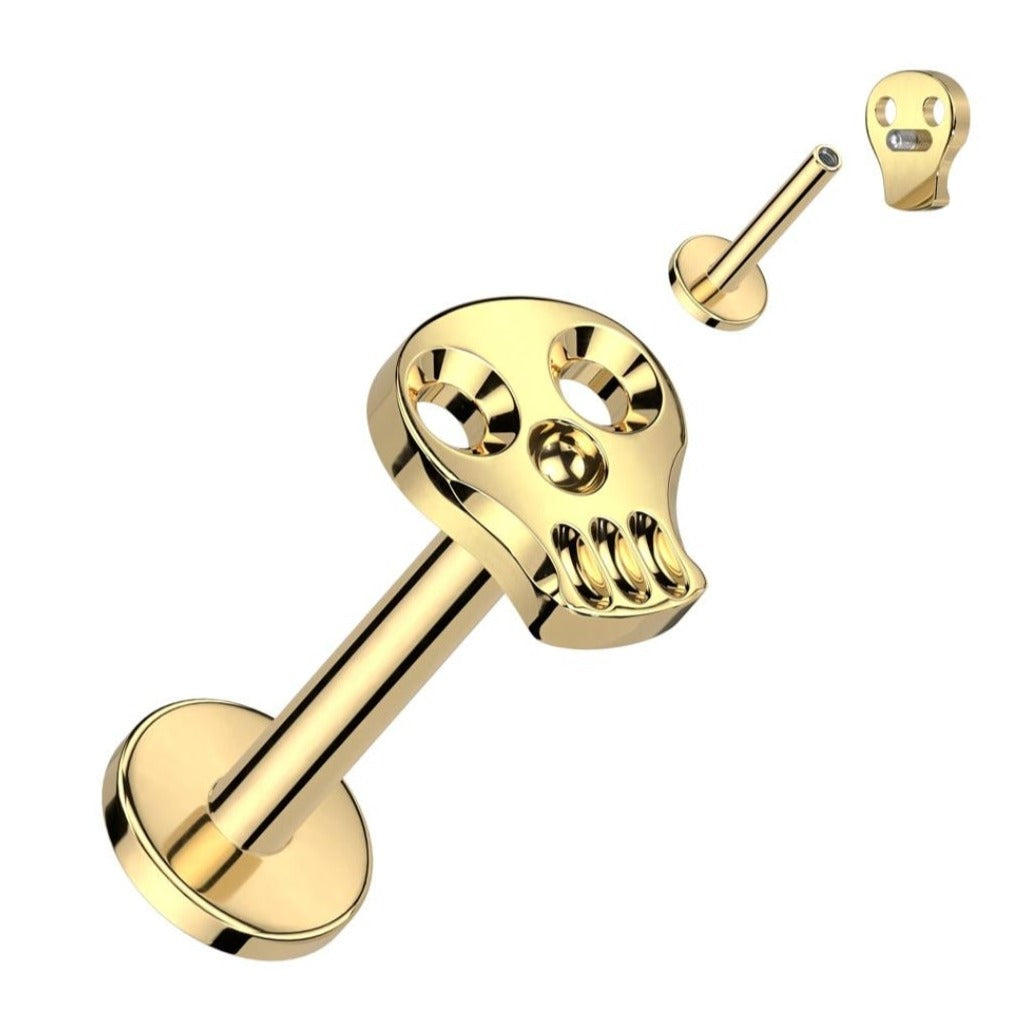Skull Titanium Threaded Labret Studs - Pretty Savage Jewellery