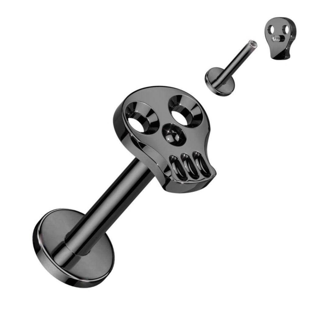 Skull Titanium Threaded Labret Studs - Pretty Savage Jewellery