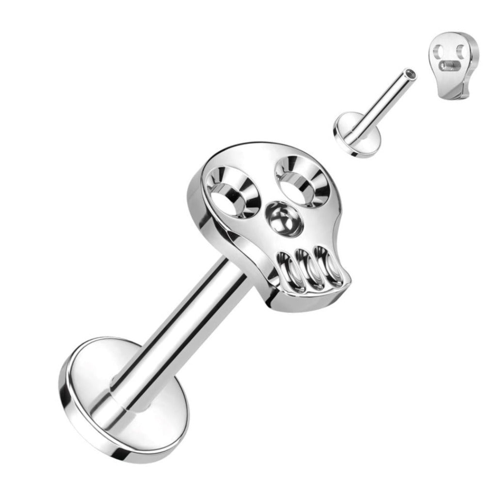 Skull Titanium Threaded Labret Studs - Pretty Savage Jewellery