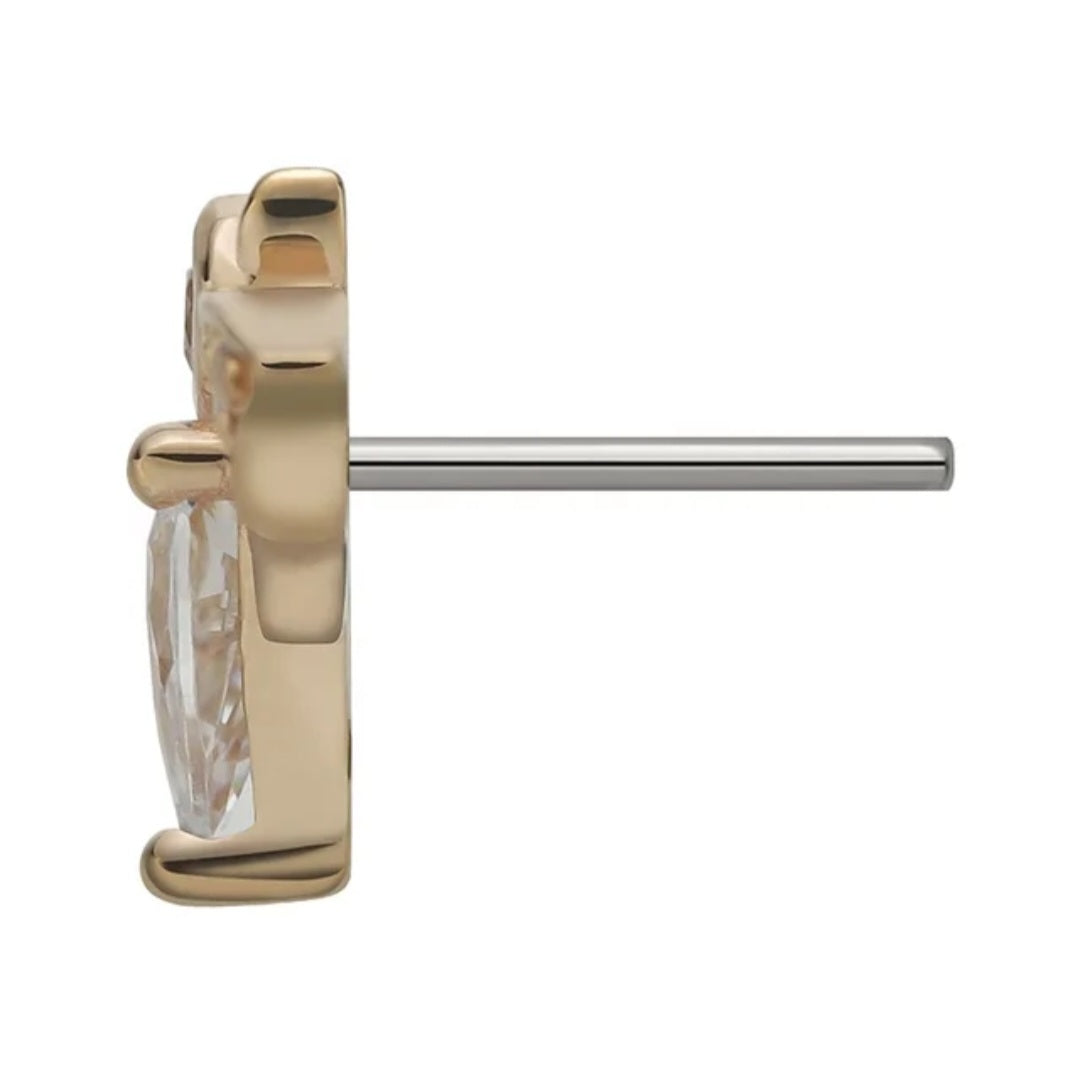 Fledermaus 14KT Massivgold Ohrstecker ohne Gewinde