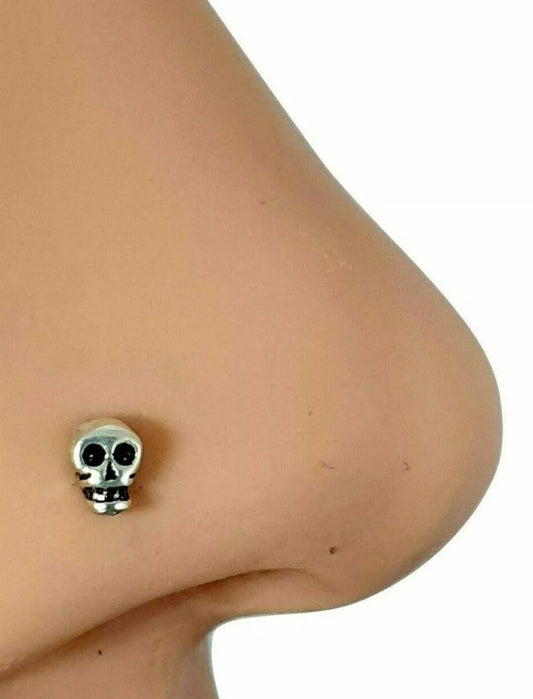Skull 925 Sterling Silver Nose Pin Stud