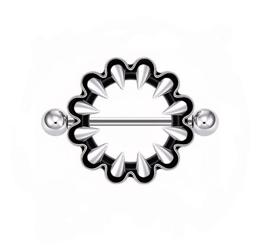 Monster Jaws Nippel-Barbell 14G