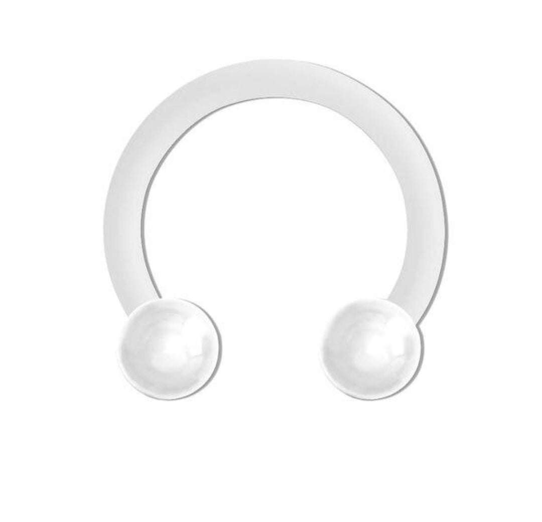 Bioflex Clear Horseshoe Ring 16G