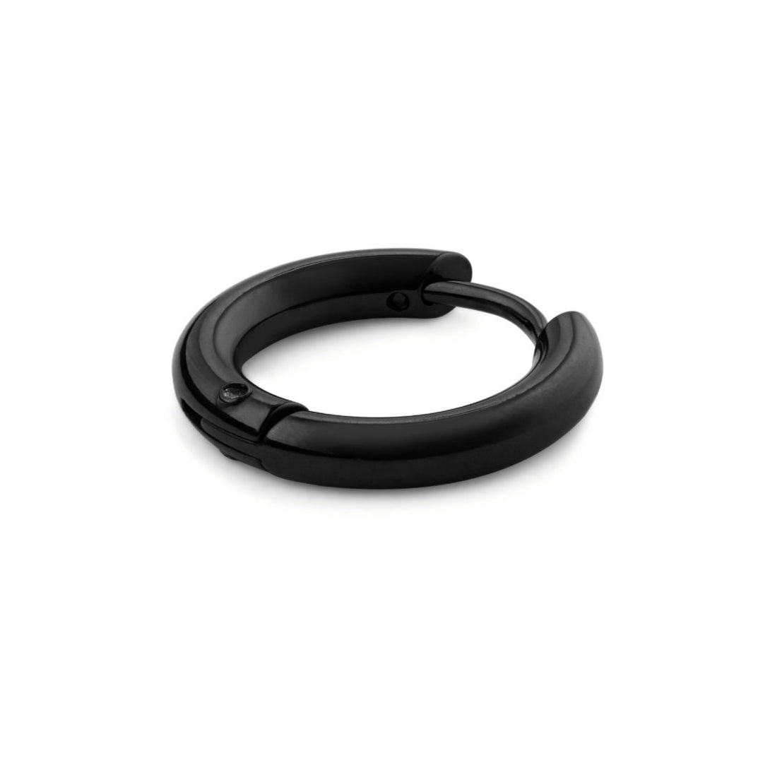 Hinged Black Hoop Earring