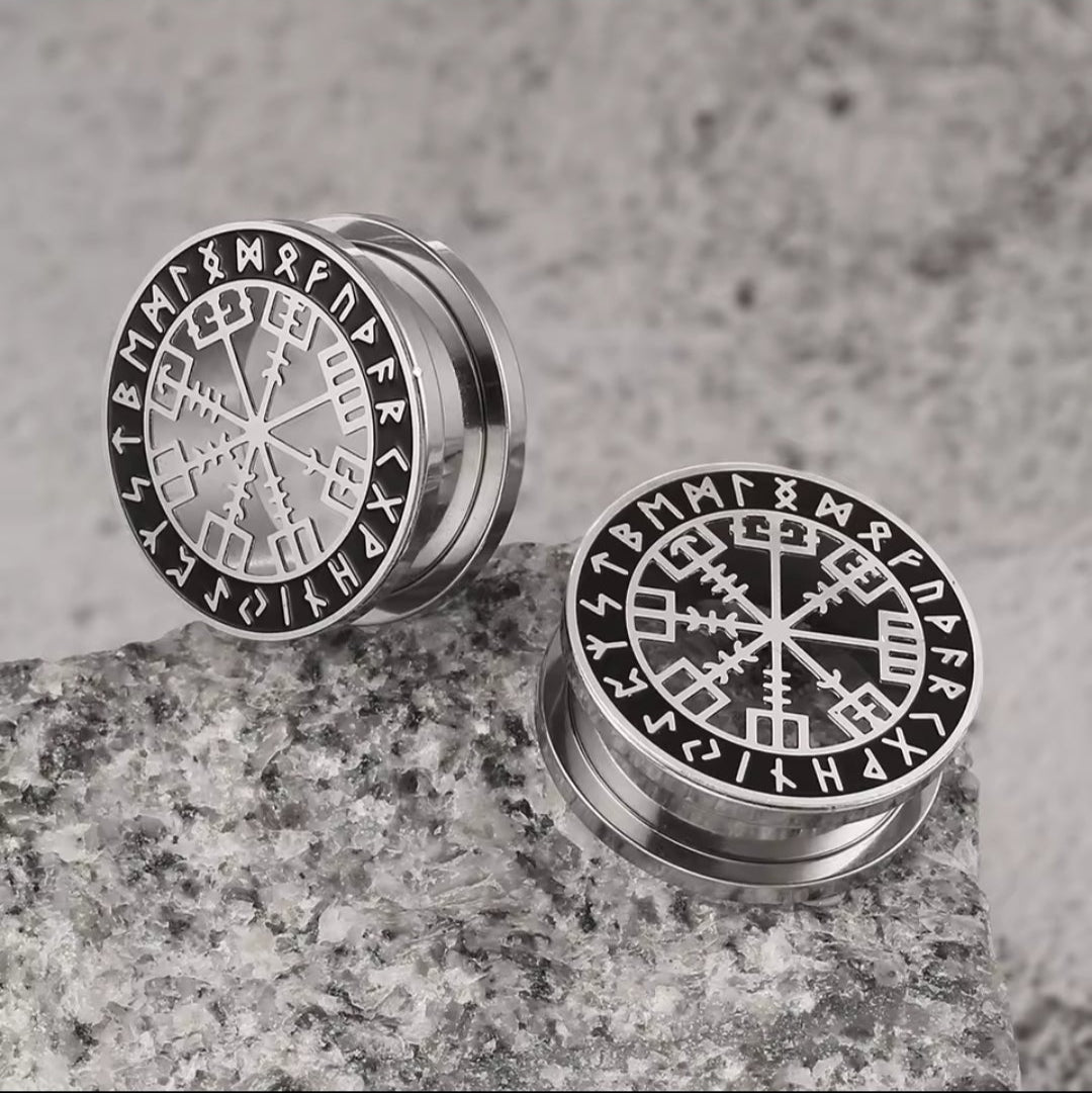 Viking Rune Stainless Steel Ear Tunnel