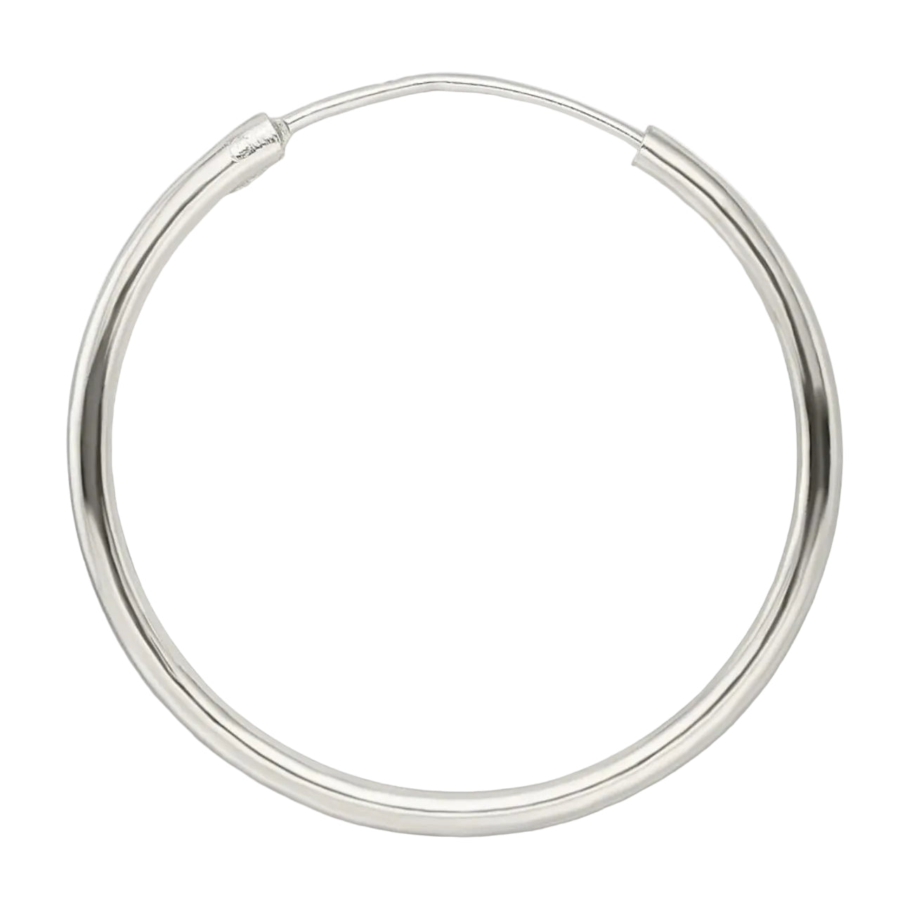 Sterling Silver Plated Pin Hoop Earring Pair