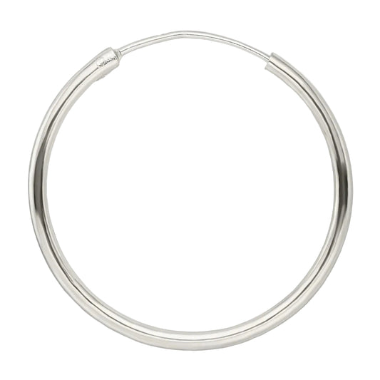Sterling Silver Plated Pin Hoop Earring Pair