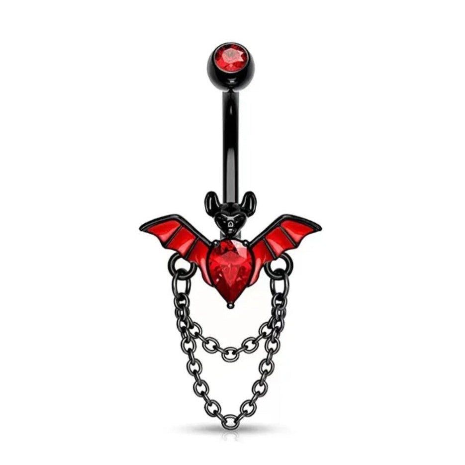 Vampire Dangle Bat Belly Bar - Pretty Savage Jewellery