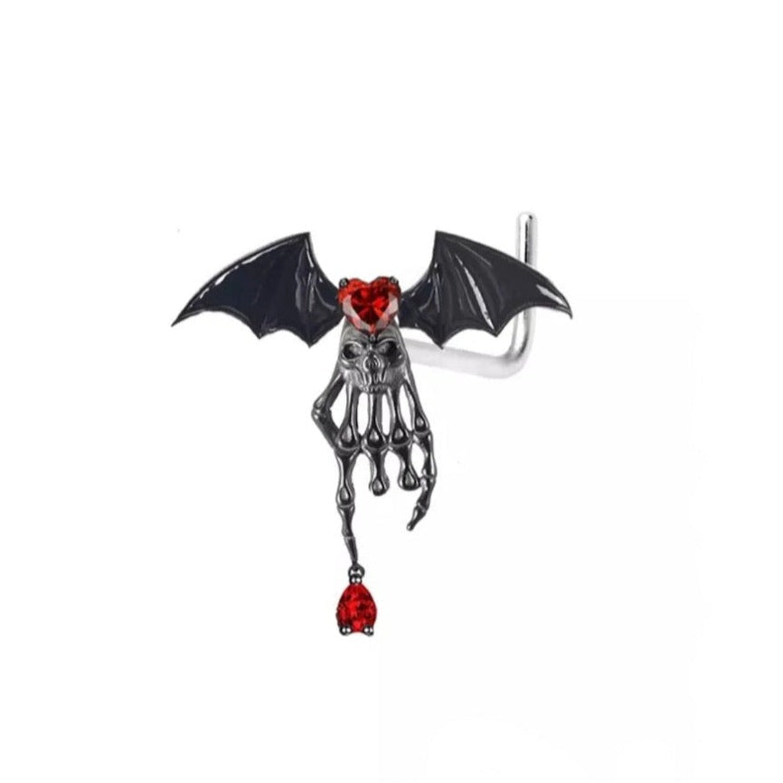 Skull Hand Gothic Nose Stud - Pretty Savage Jewellery