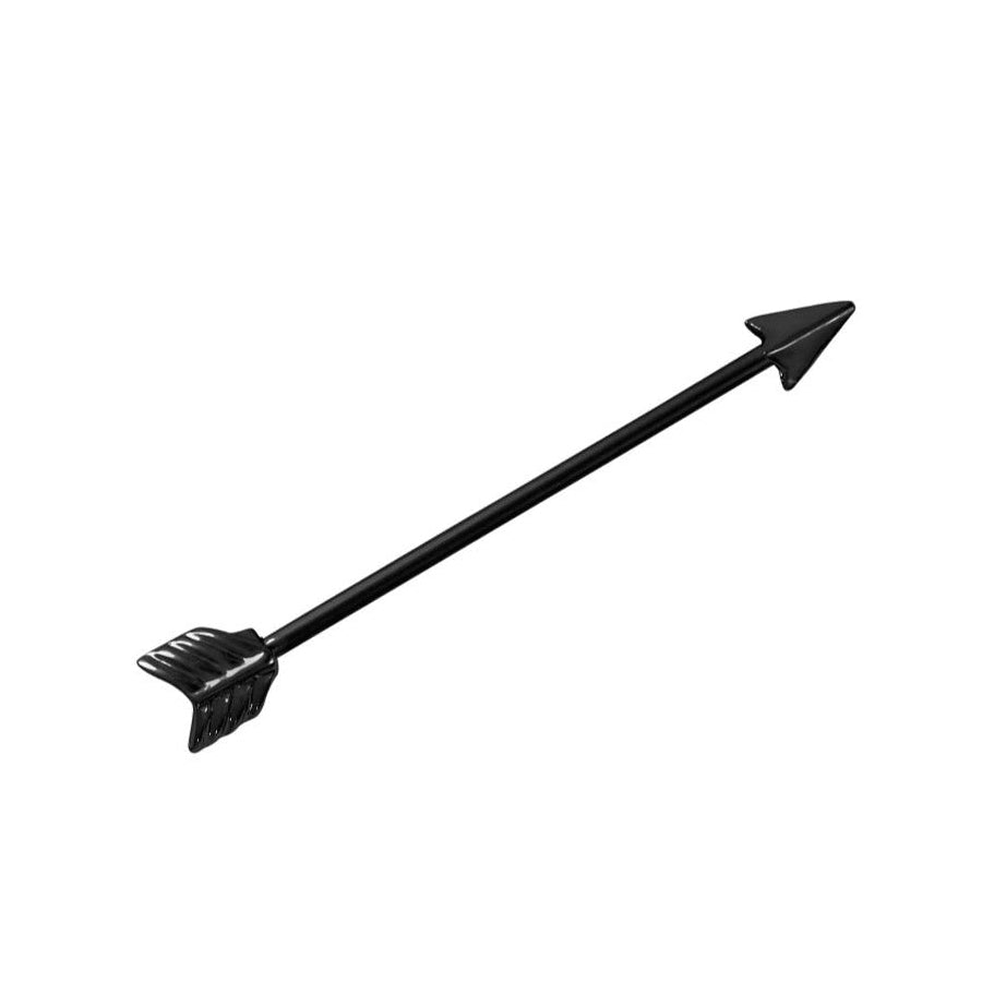 Industrial bar Arrow Barbell Scaffold Bar Piercing Barbell Black 38mm - Pretty Savage Jewellery