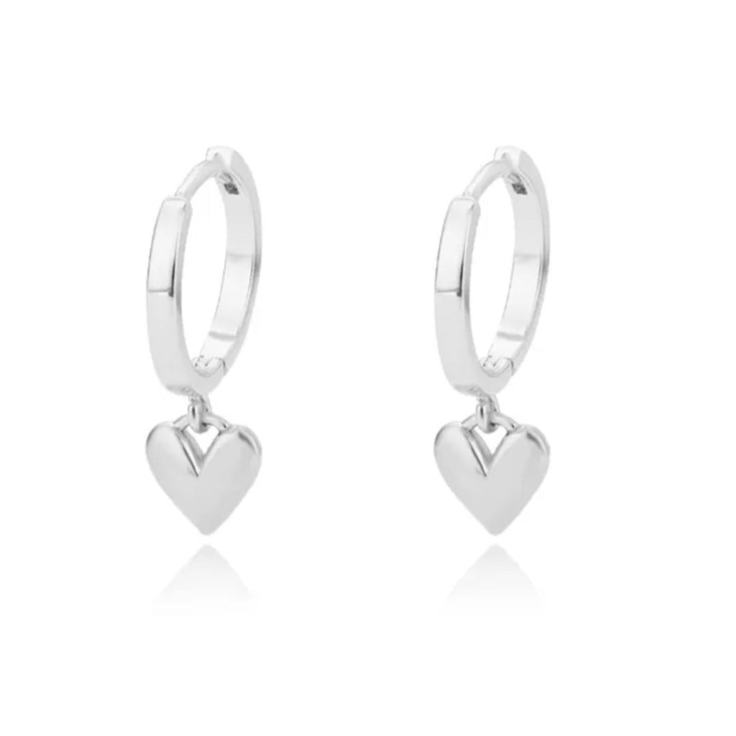 Dangle Heart Stainless Steel Earrings - Pretty Savage Jewellery