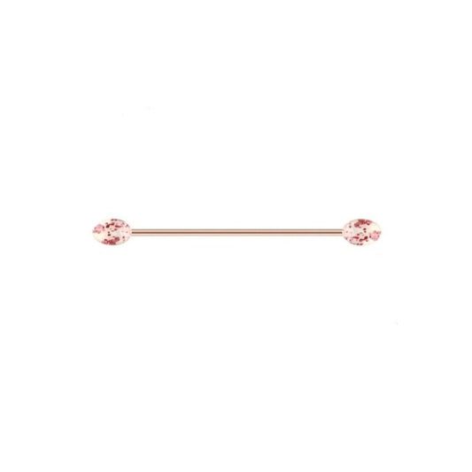 Rose Gold Industrial bar Barbell Scaffold Bar Piercing Ear Bar 38mm - Pretty Savage Jewellery