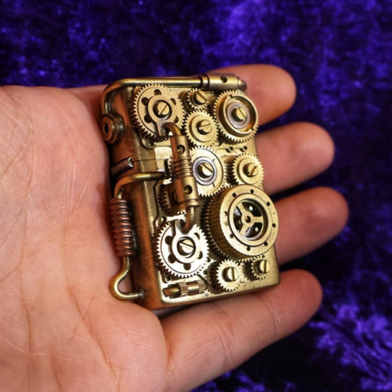 Brass Handmade Mechanical Steampunk Petrol Lighter - Pretty Savage Jewellery