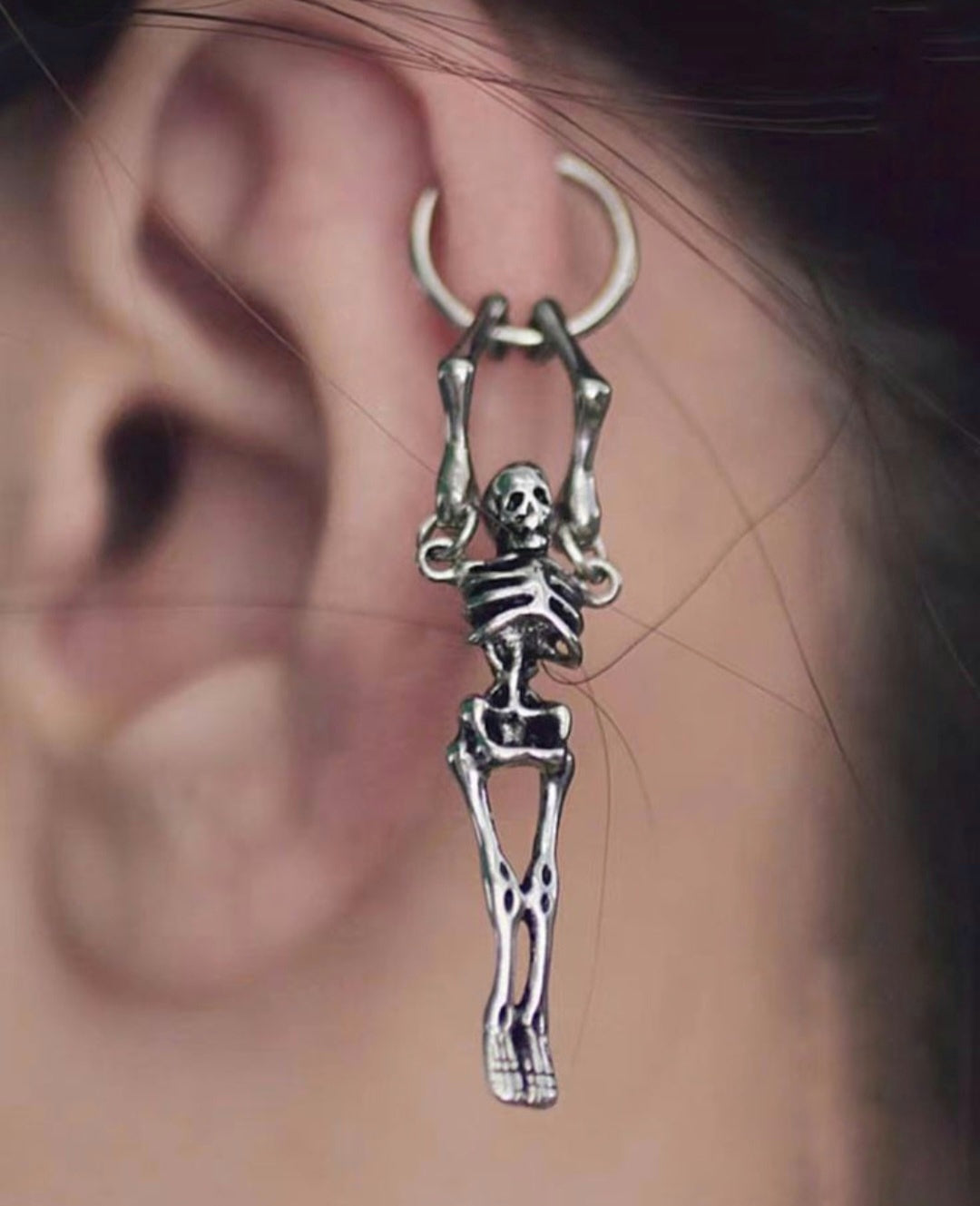 Skeleton Dangle Hinged Stainless Steel Earring - Pretty Savage Jewellery
