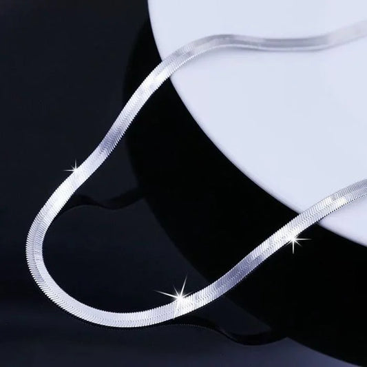4MM Klingenkette 925 Sterling Silber Halskette Kette
